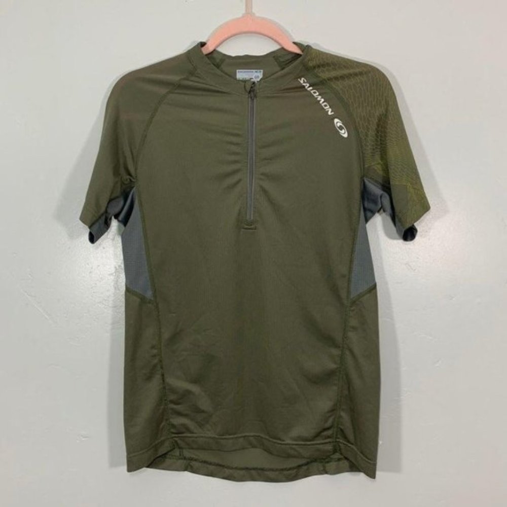 Salomon Hunter Green Acti-Lite Quarter Zip Tee